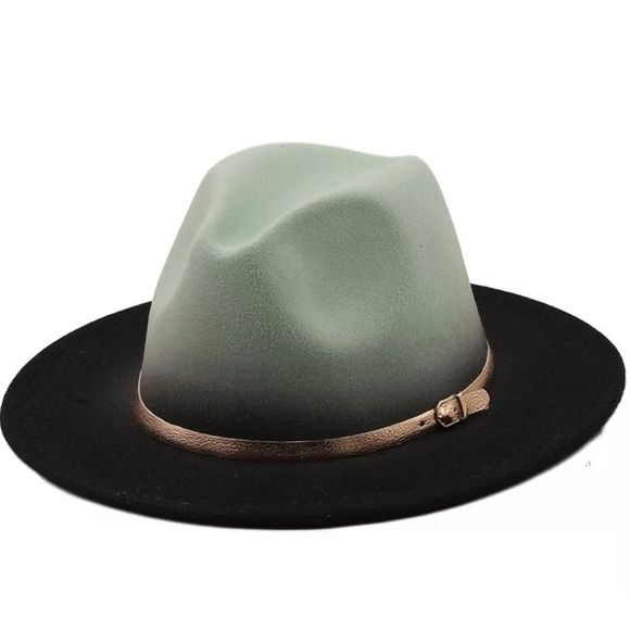 Accessories - Green/Black Gradient Fedora hat